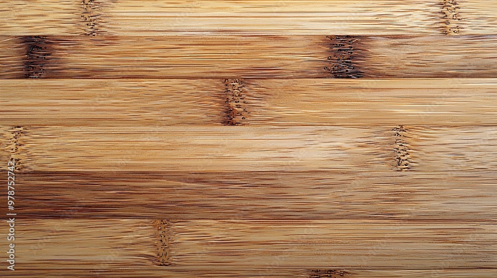 Fototapeta premium Light Bamboo Cutting Board Background Pale Wood Texture : Generative AI