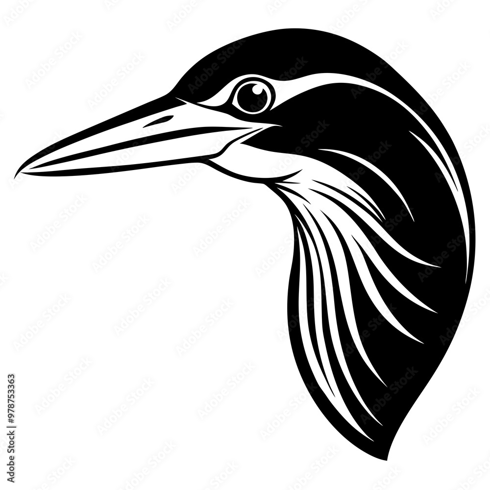 Fototapeta premium heron silhouette isolated on white