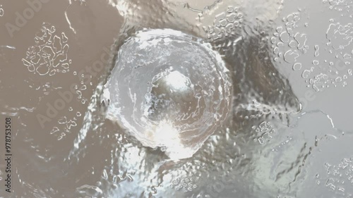 透明な水が湧き出るCG湧水