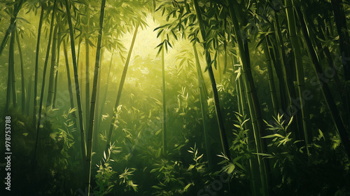 green bamboo forest