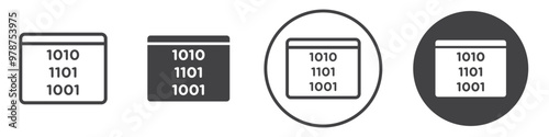 Binary code icon thin line illustration