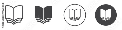 Book open icon thin line illustration