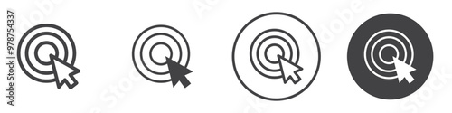 Bulls eye pointer icon thin line illustration