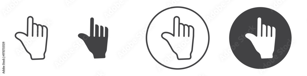 Cursor hand icon thin line illustration