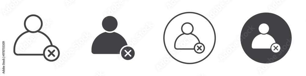 Delete user icon thin line illustration Delete user icon thin line illustration