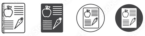 Diet plan icon thin line illustration