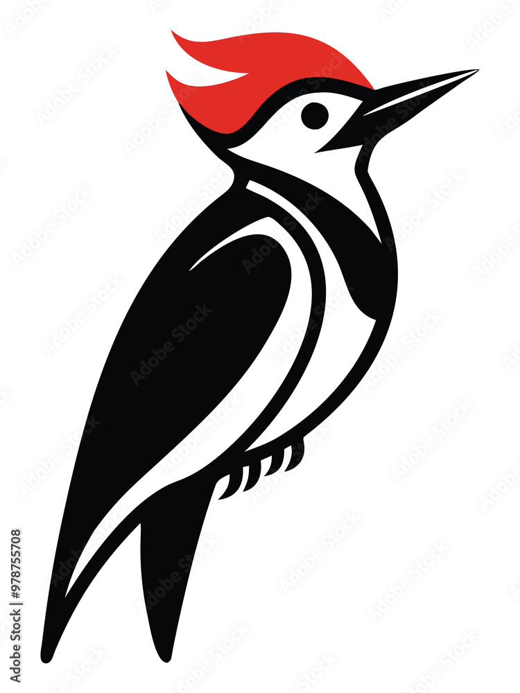 Fototapeta premium Woodpecker bird logo vector illustration