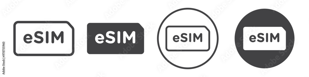 ESIM icon thin line illustration ESIM icon thin line illustration