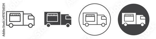 Food truck icon thin line illustration
