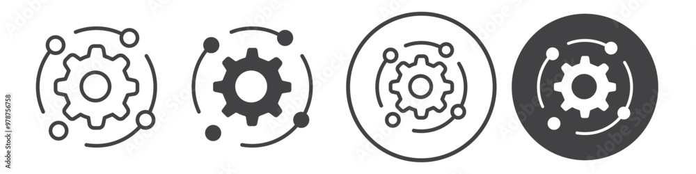 Gear icon thin line illustration Gear icon thin line illustration