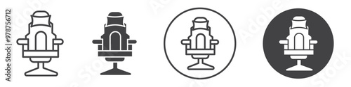 Gaming chair icon thin line illustration