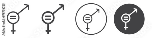 Gender equality icon thin line illustration