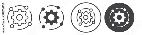 Gear icon thin line illustration