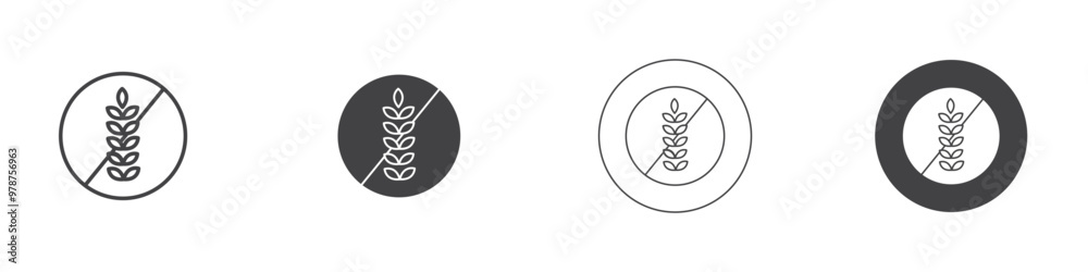 Gluten free icon thin line illustration Gluten free icon thin line illustration
