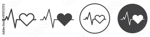 Heartbeat icon thin line illustration