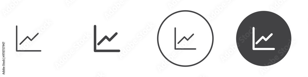 Line Chart Icon thin line illustration Line Chart Icon thin line illustration