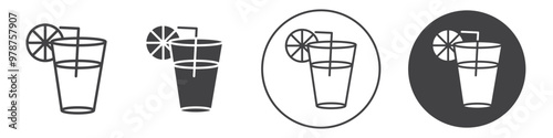 Lemonade icon thin line illustration