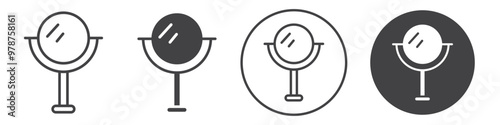 Makeup mirror icon thin line illustration