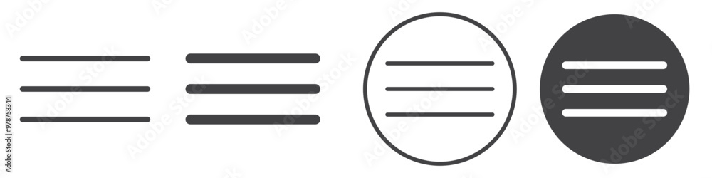 Menu icon thin line illustration Menu icon thin line illustration