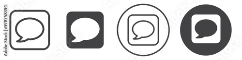 Message icon thin line illustration