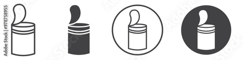 Open tin can icon thin line illustration
