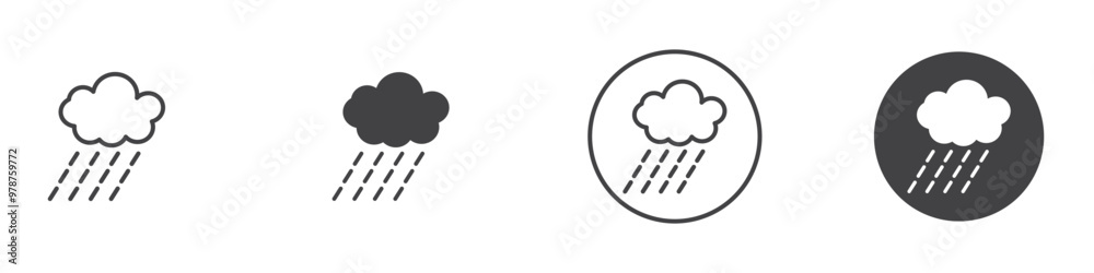 Rain icon thin line illustration Rain icon thin line illustration