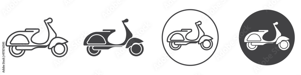 Scooter bike icon thin line illustration Scooter bike icon thin line illustration