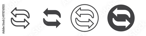 Transfer arrows icon thin line illustration