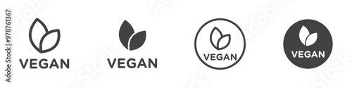 Vegan icon thin line illustration
