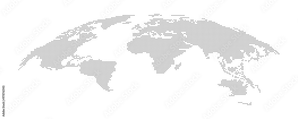 Obraz premium Detailed Dotted map of the world vector illustration