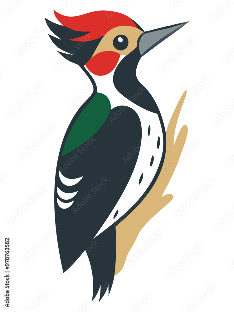Obraz premium Woodpecker bird logo vector illustration