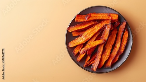 Carrot Bacon, a plate of crispy carrot strips  photo