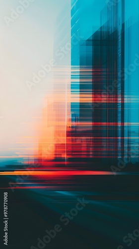 Abstract Cityscape with Light Trails - Urban Night Art