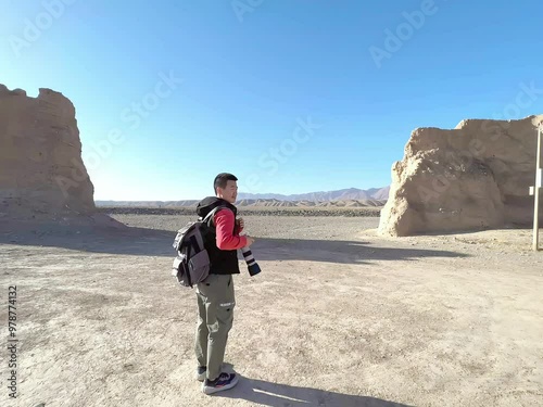 Baiyin City, Gansu Province - Yongtai Ancient City and Gobi Desert photo