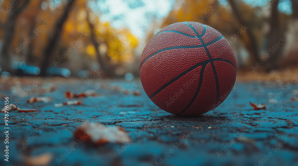 urban court after the rain basketball ball urban court after the rain basketball ball