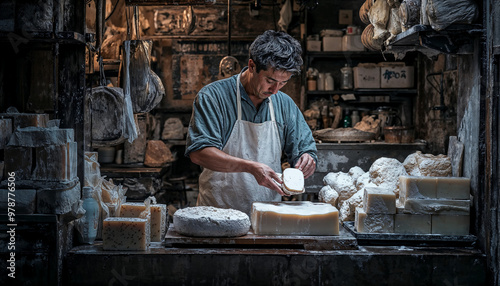 Wallpaper Mural Soap maker, old man making soap, artisan, makers studio Torontodigital.ca
