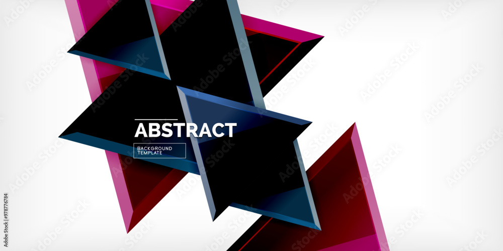 Triangle glass shapes geometric abstract background. Vector Illustration For Wallpaper, Banner, Background, Card, Book Illustration, landing page