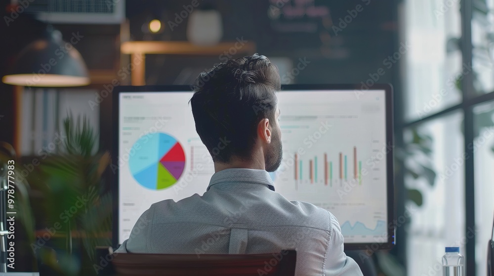 Data-Driven Decisions: A Financial Analyst Scrutinizes Market Trends.Technology,digital,software,investment,finance,trading,stock market crash,economic recession,Monitoring Digital Reports.AI Data-Driven Decisions: A Financial Analyst Scrutinizes Market Trends.Technology,digital,software,investment,finance,trading,stock market crash,economic recession,Monitoring Digital Reports.AI