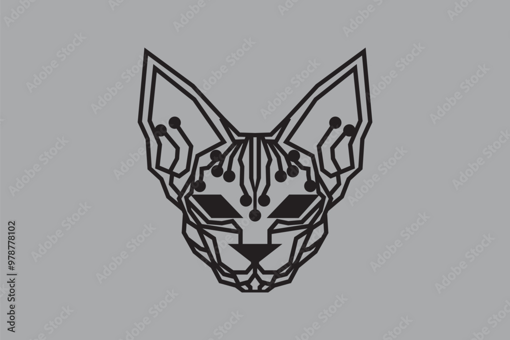 Fototapeta premium Cat Sphinx Logo
