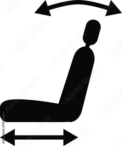 Car seat adjustment icon. Seat Tilt Setting sign. Seat Adjustment symbol. flat style.