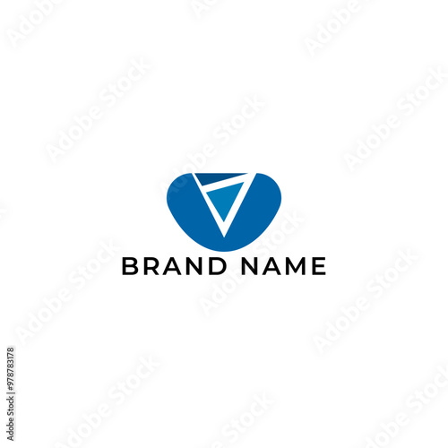 Free Download ILLUSTRATION LETTER V GEOMETRIC  LOGO ICON BLUE COLOR TEMPLATE SIMPLE ELEMENT DESIGN VECTOR - GFXLoad