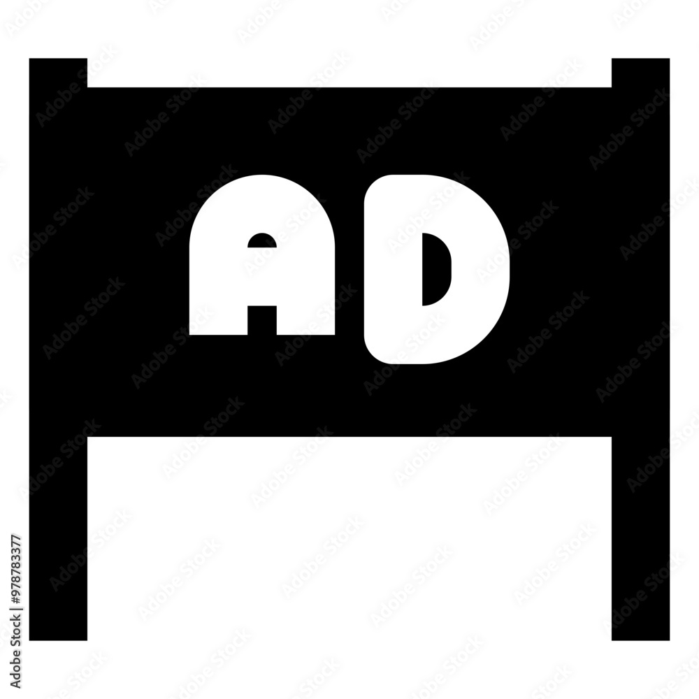 road banner ads solid icon road banner ads solid icon