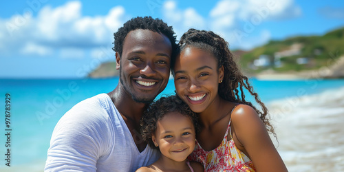 Wallpaper Mural Family happy swimming with his children sea on the beach Torontodigital.ca