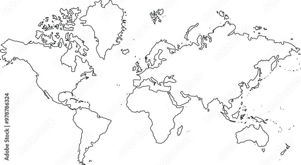 Fototapeta premium outline world map