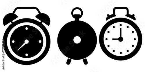 alarm Clock icon set. Time icon vector. watch icon symbol.