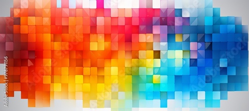 Colorful abstract mosaic pattern blending hues in vibrant rainbow spectrum design