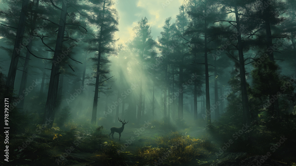 Obraz premium fog in the forest