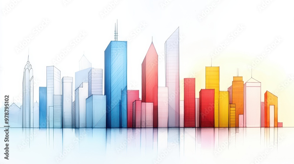 Urban Elegance: A Mesmerizing View of a Vibrant Cityscape with Exquisite Architectural Embellishments