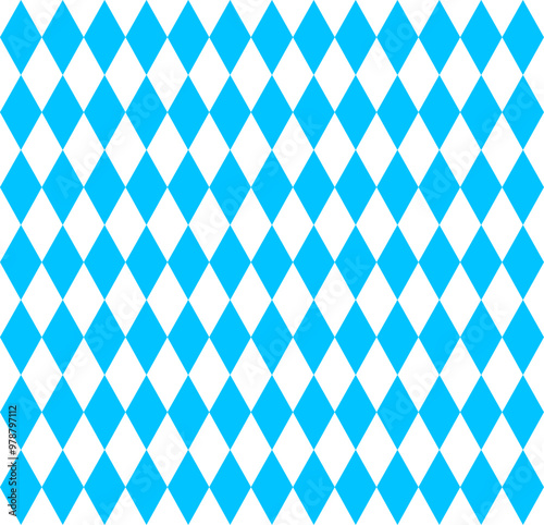 Seamless background of rhombuses. Oktoberfest symbol flag of Bavaria