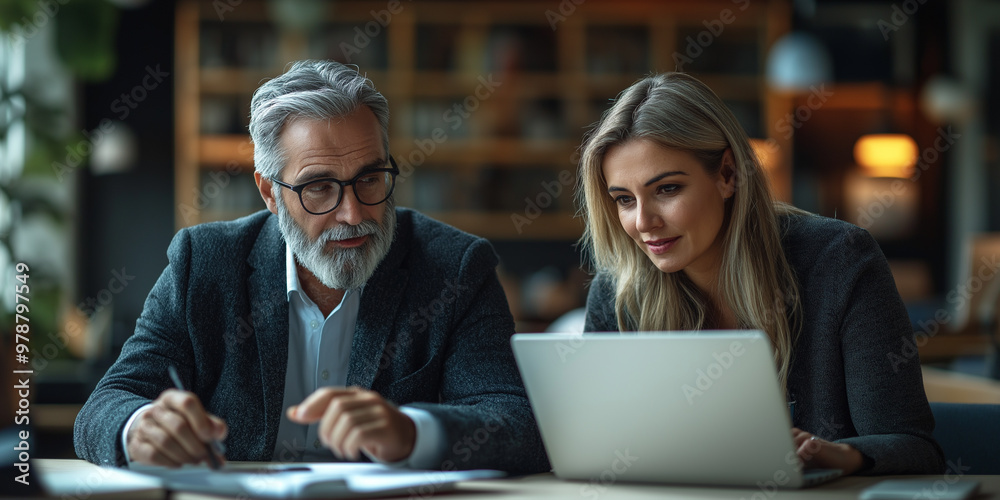 executive business and laptop at their business office portrait executive business and laptop at their business office portrait